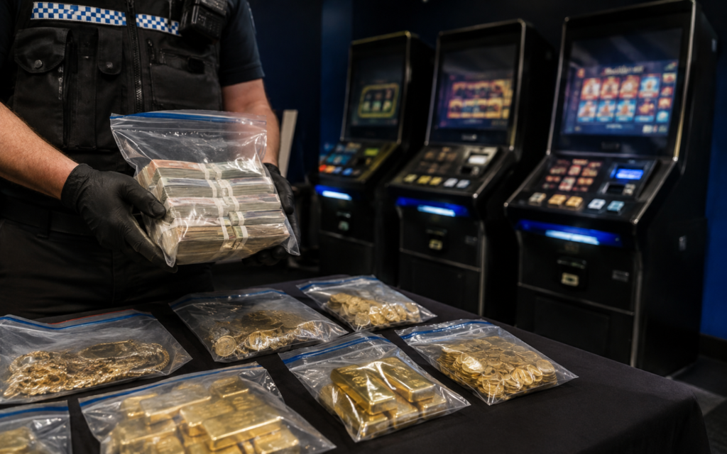 South Yorkshire Raids Uncover £110,000 in Cash, Gold and Illegal Betting Terminals