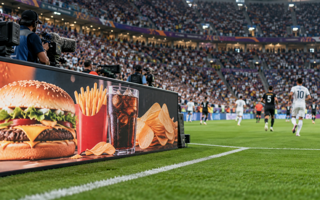 Junk food ads, football, sport