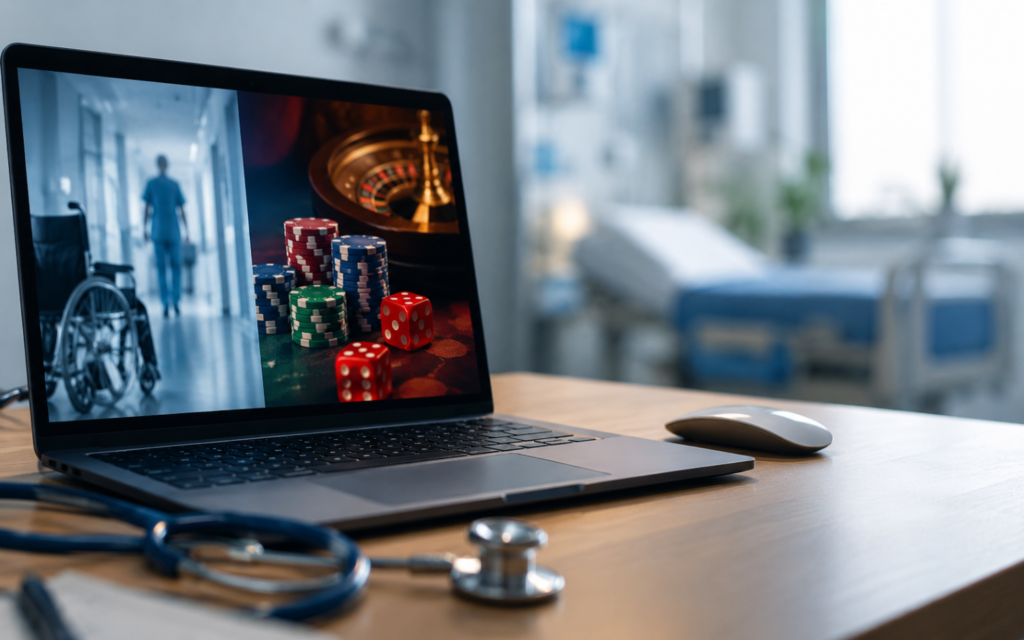 Hospital, online gambling, responsible gambling